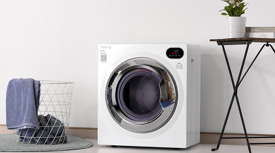 自然晾曬過的衣物灰塵多，家用衣物烘干機烘衣更干凈！